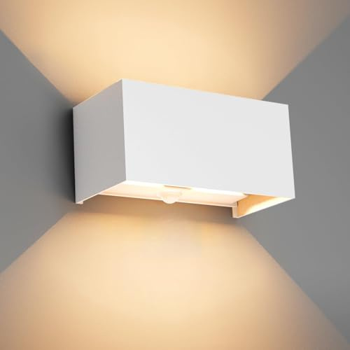 Klighten 24W Aussenlampe Außenlampe mit Bewegungsmelder,Weiß,2700K