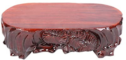 Supporto Per Piante, Alzata Per Vasi Da Giardino Pianta Stand Interno radice Carving Art Stone Base Flower Bonsai Ornamento Staffa Sedile Sedile Ovale Base di legno for la decorazione dell'ufficio dom