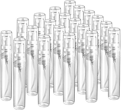 Teenitor Mini Spray Bottle 20Pcs, Perfume Travel Refillable 5ml Spray Bottle Perfume Bottle, Fine Mist Mini Perfume Atomizer, Plastic Perfume Bottles Empty