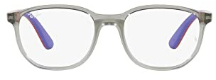 Ray-Ban Junior Kids RY1619 Square Prescription Eyewear Frames, Transparent Green on Rubber Wisteria/Demo Lens, 49 mm