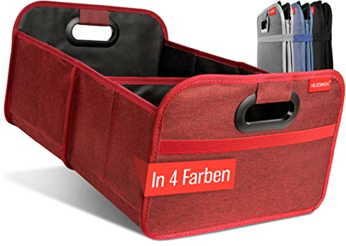 HELDENWERK Kofferraumtasche faltbar mit Anti-Rutsch-Klett - Kofferraum-Organizer, Auto Faltbox, Einkaufstasche - verstärkt und stabil