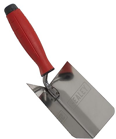 Sealey 120 x 60mm Stainless Steel Internal Corner Trowel - Rubber Handle - T1802