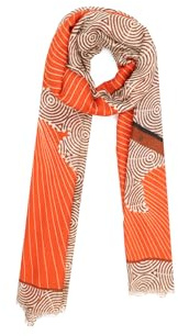 QUEEN HELENA Dam Casual Mönster Rund Hals Varm Vinterhalsduk SC22-5, Orange, one size