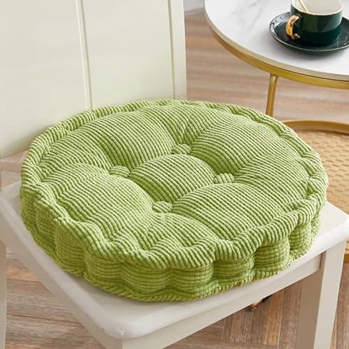 Bettschlange Sitzkissen Outdoor, 2er Set Stuhlkissen 45x45cm, Dicke Bodenkissen, Sitzpolster Outdoor für Bank und Gartenstuhl(Runde,Grün,45 x 45 cm)