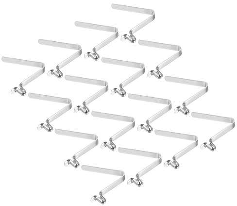 PATIKIL 6,5x4mm Kajak Paddel Clips, 16er Pack Zeltstangen Clips aus Stahl, V-förmige Einzelpin-Druckknopf-Federclips zur Fixierung von Rohren für Camping Markise