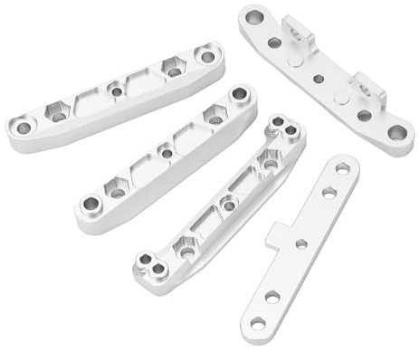 NOENNULL RC-Auto-Aufhängungsarmhalterung, RC-Schwingen-Befestigungsplatte, Stoßfest, Leicht, 5 Stück, Aluminiumlegierung, Rostfrei, Atom 6S 1/8 RC-Auto (Silber)