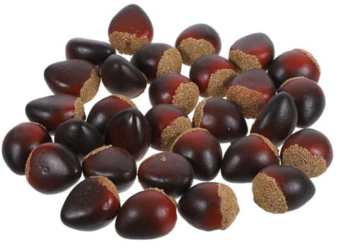 BIUDECO 30stücke Künstliche Kastanien Deko Realistische Frucht-Modell Herbst Urlaub Tisch-Dekoration Simulationskastanien Für Hochzeit Party Heim-Dekoration