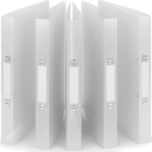 ACROPAQ - 5 x Ringbuch A4 - Mit 2 Ringen, Mit Rückenetiketten, Rückenbreite 3,5 cm, Luft, Natur Farbkollektion - Ringhefter, Ringordner, Ordner A4 Schmal, Ringmappe A4, Schulordner