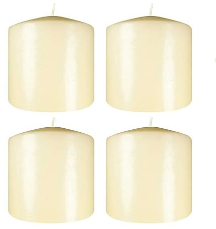 Cirio serie natural 4 unidades velón para eventos y liturgia medidas 10 x 7 cm diámetro
