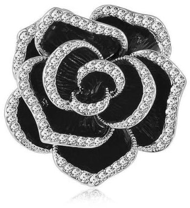 SIRLOMU Broche Vintage Élégante Unique en Cristal, Broche Fleur Mode Strass, Épingle Bijoux Accessoires Cadeaux