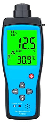 Detector de gas, detector de fugas de gas, Medidor de oxígeno digital Detector de gas O2 Alarma de luz de sonido Monitor de gas Medidor de calidad del aire con pantalla LCD de temperatura para el hoga