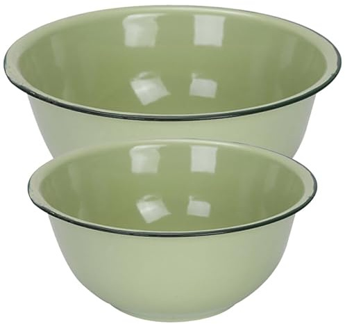 MAGICLULU Retro Emaille Schüssel Set 2 Stück Große Kapazität Becken für Kochen Reinigung