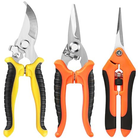 Dwqnvf Confezione da 3 Cesoie da Potatura da Giardino, Cesoie da Giardino In Acciaio Inossidabile, Cesoie da Giardinaggio, Forbici da Giardinaggio, Forbici da Giardino di Facile Installazione