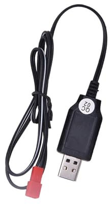 ZJchao Rc Car Battery Charger, Charging Cable USB Charging Cable Rc Toy Battery Charger Rc Battery Cable for 1573 Electric Toy Remote Control Alloy Engineering Car Vehicle (Black)