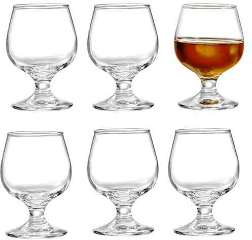 LOSYHU Set of 6 Small Brandy Snifters 5 OZ Cognac Glasses Cute Snifters Shot Glasses for Bourbon, Tequila, Whisky, Scotch or Spirit Drinks(160 ml)