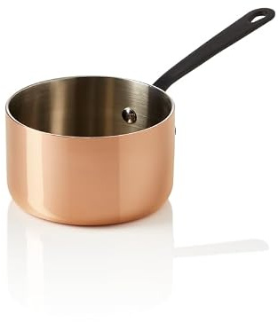 Mini casserole de service Mini Cooper 3PLY avec poignée noire, diamètre 10 cm, 460 ml, cuivre/aluminium