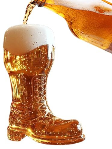 Genérico Bota de cerveza de base pesada, taza de cerveza en de zapato - Contenedor de té transparente,Clases para beber reutilizables, decoraciones de taberna interesantes para el hogar, restaurante