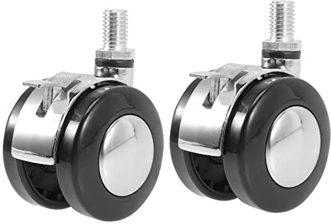 FUNOMOCYA 2 pièces Roulettes de Chaise de Bureau avec Frein Roues Pivotantes Robustes pour Mobilier de Bureau Compatibles Sols Durs et Tapis Lot