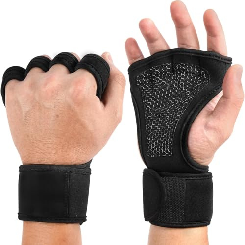 ZIOYANE Offene Trainingshandschuhe für Männer & Frauen, ideal für Gewichtheben, Yoga & Gym Fitnesstraining mit integrierter Handgelenkstütze, vollständiger Handflächenschutz