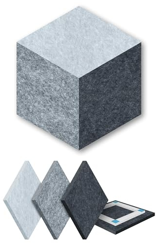 SONOPADS Akustikpaneele Wandbild Akustikmodule – 3D-Schallabsorber selbstklebend – 54,2 x 62,6 cm – Set aus Wandpaneelen in Grau – Modulares Design Made in Germany – ÖKO-TEX – Art Series Model 211