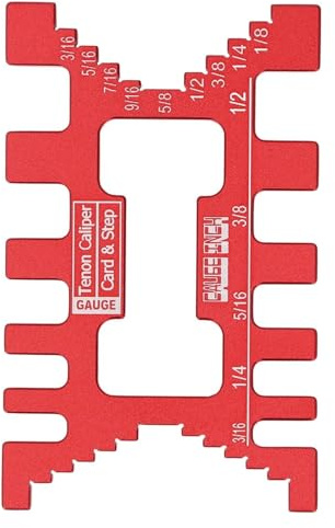 Dovetail Jig for Woodworking, Aluminum Alloy Metric Imperial Tenon Caliper, Table Saw Depth Gauge, Height Machine Measuring Tool(Red)