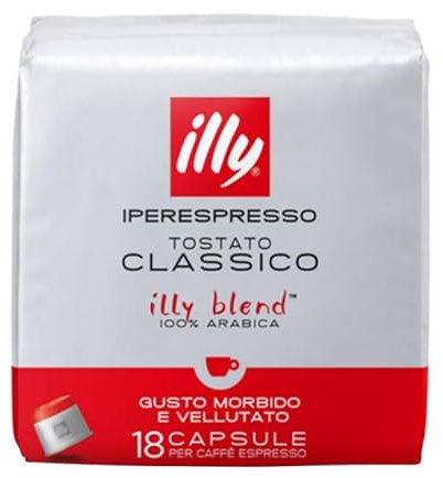 Illy Caffè Iperespresso Miscela CLASSICO, 108 Capsule Originali 100% Arabica, Tostatura Media Gusto Equilibrato e Vellutato Con Note di Fiori d'Arancio e Gelsomino -DD-