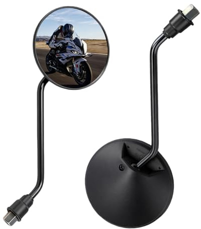 2PCS Universal Motorcycle Mirrors,360° Adjustable Motorbike Mirror for 8mm Mount,Motorcycle Mirror with High Definition & Blast-resistant Handlebar,Rear-view Mirrors for ATV,Scooter,Cruiser,Bike
