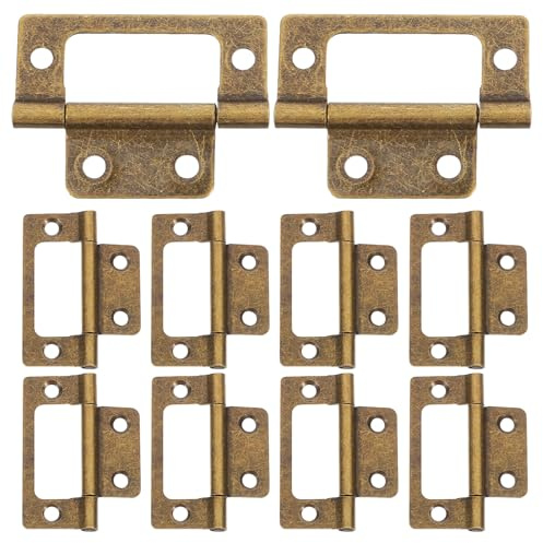 NIYANGLE 12 Cerniere per Ante di Armadietti in Ferro Antico Ispessito 51x25x1,2mm, Cerniere per Porte di Armadi e Persiane a Libro, Ferramenta per Mobili Antichi Design Madre, Supporto
