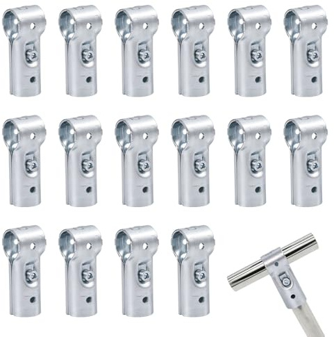 CONCHLERY Set di 16 morsetti a T per tubi in acciaio al carbonio, con vite e dado per recinzione, angolo adatto per tubi OD da 20 mm,
