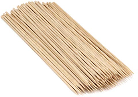 BambooMN Kabab Satay Grillspieße aus Bambus, 30,5 cm lang x 5 mm dick, 100 Stück