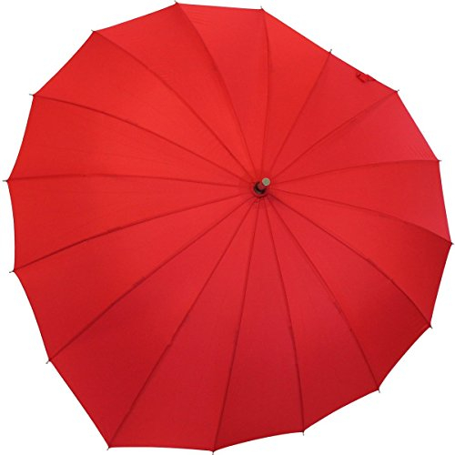Regenschirm Herz - 16 teilig rot