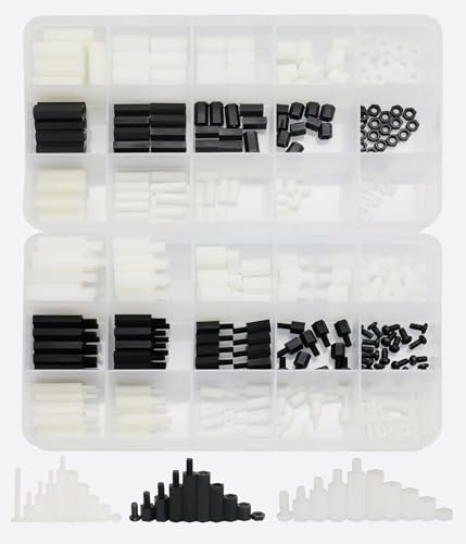 Raogoodcx 360 stücke M2 M3 M4 Männlich Weiblich Nylon Sechskantabstandshalter Muttern Sortiment Kit