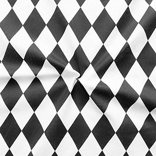 100% Baumwollstoff Bayern Raute Meterware Schwarz-Weiss