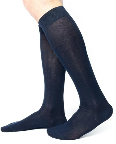 Ciocca Calze uomo lunghe, pregiato cotone 100% FILO DI SCOZIA - Calzini 6 Paia - tre taglie - Resistenti - Eleganti [310_085_115_A]