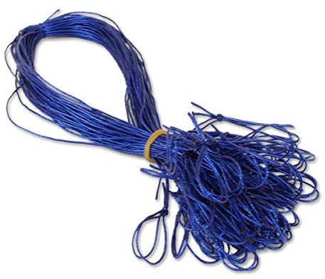 100 Stück Schmuck-Gummiband BLAU für Einladungskarten mit Einlegeblatt - für Klappkarten A6 B6 DIN Lang Quadratisch A5 mit schöner Schlaufe
