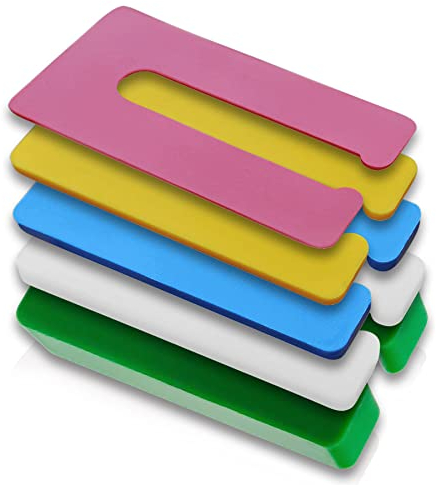 My Plast® 300 Stück 1, 2, 3, 4, 6 & 8 mm Unterlegeplatten – Distanzhalter aus Kunststoff I Verglasungsklötze, Montagekeile aus Vollmaterial