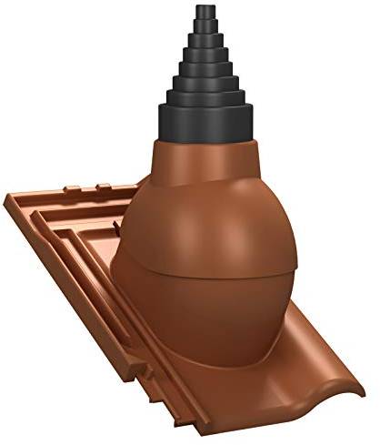 Antenadurchführung für Koramic - L15 (Langenzenn) Dachziegel Antenadurchgang Dachdurchgang Dichtung (RAL 8004 - Ziegelrot)