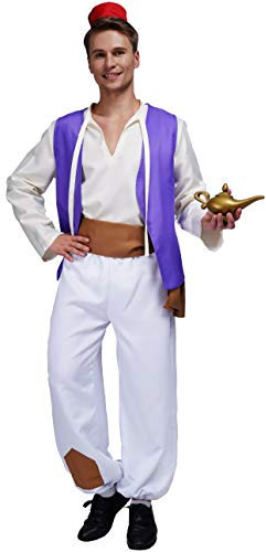 Maxim Party Supplies Herren arabischer Prince Street Ratte Halloween Kostüm für Erwachsene inkl. Hut, Hemd, Weste, Gürtel, Hose - Mehrfarbig - Large