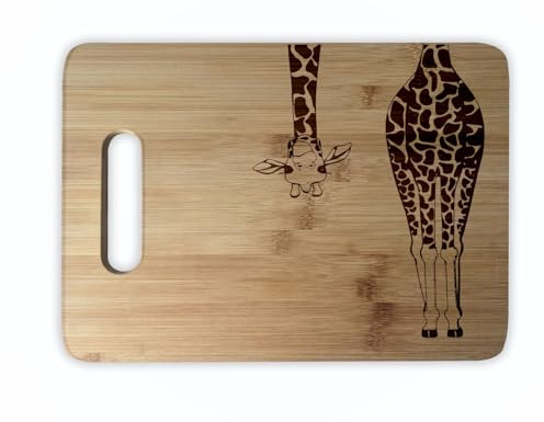 Giraffe Cutting Board - Unique Animal Lover Kitchen Gift - Personalized Serving Board - Wildlife Themed Housewarming or Birthday Gift