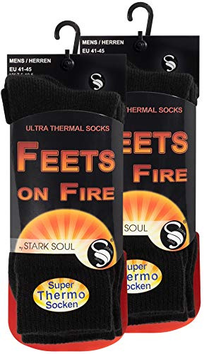 STARK SOUL FEETS on FIRE - 2 Paar Herren Ultra Thermo Socken, Warme Winter Socken, Grösse EU 41-45