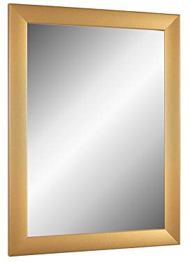 Online-GalleryKing TheMIRROR – Gerahmter Wandspiegel aus echtem Glas 55 x 105 cm – Maßanfertigung in Gold schlicht Ideal als Flur- oder Salonspiegel – Inkl. Metallaufhängern und Montagematerial