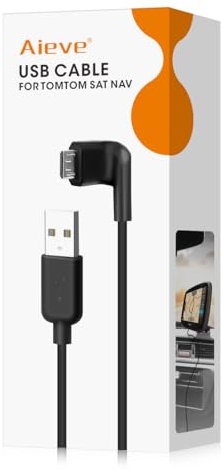 Aieve Charger for TomTom Sat Nav, USB Charger Cable Charging Car Lead Accessories for TomTom Start 42/52/62, Go 520/620, GO Live, Rider, Start, Via 52, 62, 110, 120 and more (1.5m)