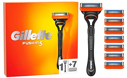 Gillette Fusion 5 Nassrasierer Herren, Rasierer + 8 Rasierklingen mit 5-fach Klinge