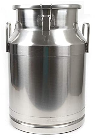 JHZDX Edelstahl-Milchkanne, 40L Silbermilchkanister-Milch-TOP-Eimer-Flüssigkeits-Speicher-Fass Mit Starkem Versiegeltem Deckel,20L/5.5 Gallon