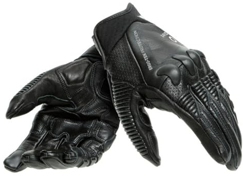 Dainese - X-Ride Gloves, Kurzer Leder-Motorradhandschuh, mit Knöchelschutz und Touchscreen, Mann, Schwarz/Schwarz, L