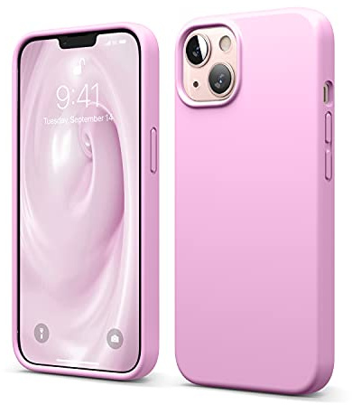 elago Cover in Silicone Liquido per iPhone 13 (6,1) | Silicone Premium, Protezione Completa, Antiurto a 3 Strati, Fodera Morbida in Microfibra Antigraffio (Rosa Caldo)