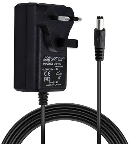 Auroh 12V 3A Power Supply Adapter - UK Plug for CCTV Camera & LED | UK plug power supply for CCTV cameras, DVR, LED strip lights, routers and CCTV kits. 5.5mm x 2.1mm barrel plug.