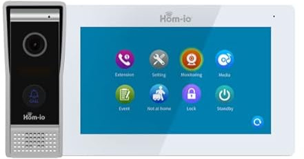 Melchioni Family Kit d'interphone vidéo Smart4 Fils 1080P HD - Hom-Wirebell avec écran sans Fil Multifonction et interphone vidéo sans Fil d'extérieur