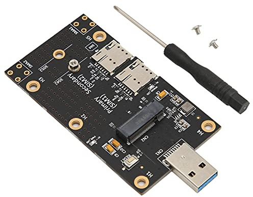 Adattatore da M.2 a USB 3.0 per Desktop, Laptop, con Viti e Cacciavite M2, Chiave B M.2 SSD a Scheda Lettore USB 3.0 per Doppio Slot per Scheda SIM Computer Modulo 3G/4G/5G