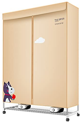 Secadora de Ropa Portatil, Secadora de Ropa Eléctrica, Tendedero de Ropa de Acero Inoxidable de 2 Niveles, 2000W Portátil, Grande, Protección Contra Sobrecalentamiento, Cojinete de Carga de 20Kg